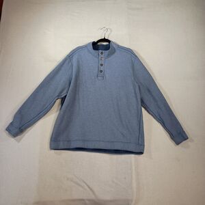 Tommy Bahama Sweater Mens Fits 3XL Blue 4 Button Knit Casual Outdoor Gorpcore
